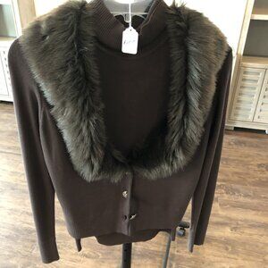 LOFT BLOUSE AND JACKET BROWN (ANN TAYLOR LOFT PETTITES)